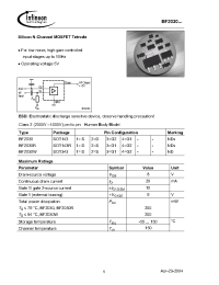 Datasheet BF2030R manufacturer Infineon