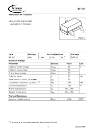 Datasheet BF517E6327 manufacturer Infineon