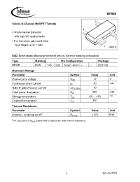 Datasheet BF998E6327 manufacturer Infineon
