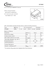Datasheet BF998WE6327 manufacturer Infineon