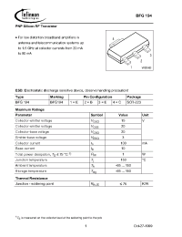 Datasheet BFG194E6433 manufacturer Infineon