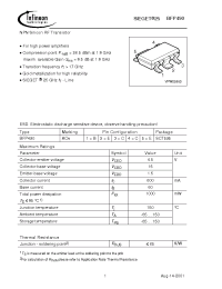 Datasheet BFP490E6433 manufacturer Infineon