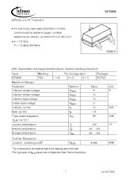 Datasheet BFR280E6327 manufacturer Infineon