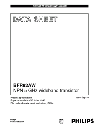 Datasheet BFR92AW/T1 manufacturer Infineon