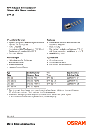 Datasheet BPX38-2/-3 manufacturer Infineon