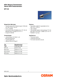 Datasheet BPY62-3/4 manufacturer Infineon