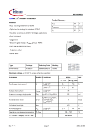 Datasheet BSO150N03 manufacturer Infineon