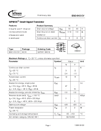 Datasheet BSO612CV manufacturer Infineon