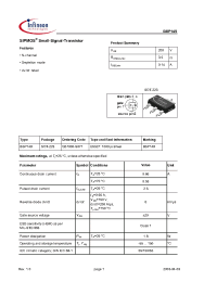 Datasheet BSP149E6327 manufacturer Infineon