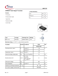 Datasheet BSP171P manufacturer Infineon