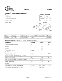 Datasheet BSP296 manufacturer Infineon