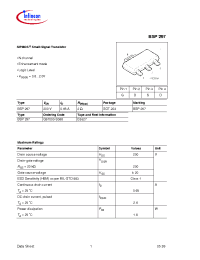 Datasheet BSP297E6327 manufacturer Infineon