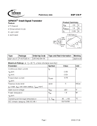 Datasheet BSP316P manufacturer Infineon