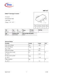 Datasheet BSP317E6327 manufacturer Infineon
