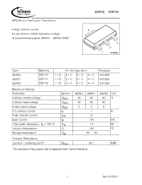 Datasheet BSP50E6327 manufacturer Infineon
