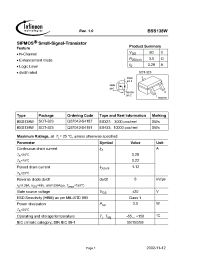Datasheet BSS138WE6327 manufacturer Infineon