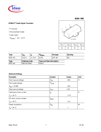 Datasheet BSS192E6327 manufacturer Infineon