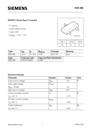 Datasheet BSS284E6433 manufacturer Infineon