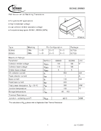 Datasheet BSS63E6327 manufacturer Infineon