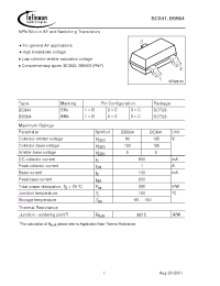 Datasheet BSS64 производства Infineon