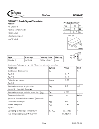 Datasheet BSS84P manufacturer Infineon