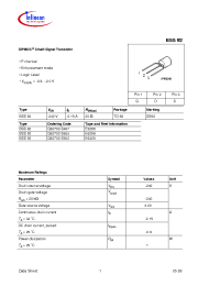 Datasheet BSS92E6288 manufacturer Infineon