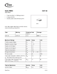 Datasheet CGY93 manufacturer Infineon