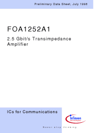 Datasheet FOA1252A1 manufacturer Infineon