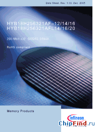 Datasheet HYB18H256321AF-12 manufacturer Infineon