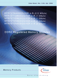 Datasheet HYB18T512400AF manufacturer Infineon