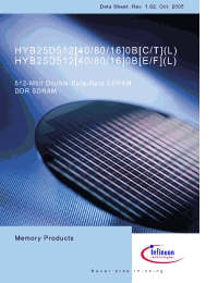 Datasheet HYB25D512160CT-5 manufacturer Infineon