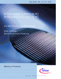 Datasheet HYB25DC512160CF-6 manufacturer Infineon