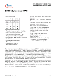 Datasheet HYB39S256160CT-8A manufacturer Infineon