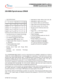 Datasheet HYB39S256160DC-6 manufacturer Infineon