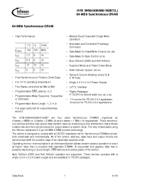 Datasheet HYB39S64160BT-8 manufacturer Infineon