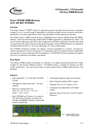 Datasheet HYR1612840G-845 manufacturer Infineon