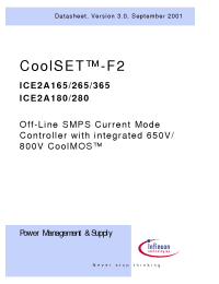 Datasheet ICE2A165 manufacturer Infineon