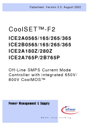 Datasheet ICE2A765P manufacturer Infineon