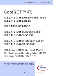 Datasheet ICE3A1065 manufacturer Infineon