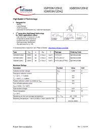 Datasheet IGB03N120H2 manufacturer Infineon