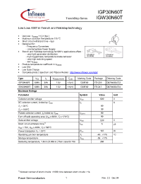 Datasheet IGP30N60T manufacturer Infineon