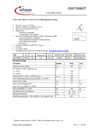 Datasheet IGW75N60T manufacturer Infineon