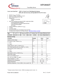 Datasheet IKP04N60T manufacturer Infineon