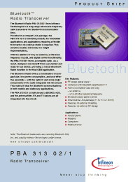 Datasheet PBA31302 manufacturer Infineon