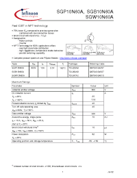 Datasheet SGP10N60A manufacturer Infineon