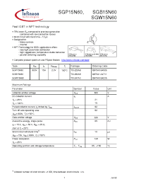 Datasheet SGW15N60 manufacturer Infineon