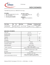 Datasheet SIDC23D60E6 производства Infineon