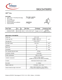 Datasheet SIGC54T60R3 manufacturer Infineon