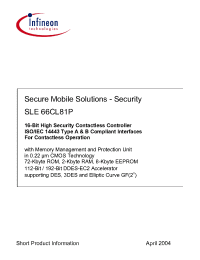Datasheet SLE66CL81P-MCC8 manufacturer Infineon