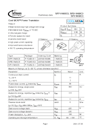 Datasheet SPBI11N60C3 manufacturer Infineon